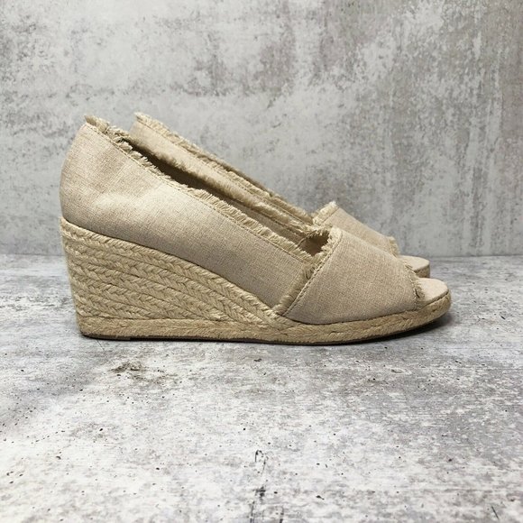 Ralph Lauren Carlynda Flax Linen Wedge Espadrilles - Picture 4 of 8